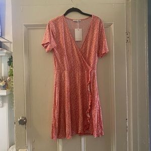 Pull & Bear Floral Wrap Dress